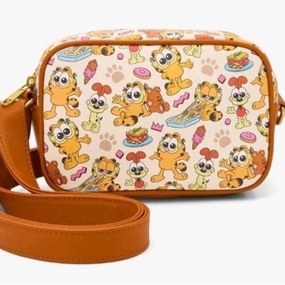 Loungefly Garfield Crossbody Bag - Tan & Cream with Colorful Accents - Picture 2 of 2